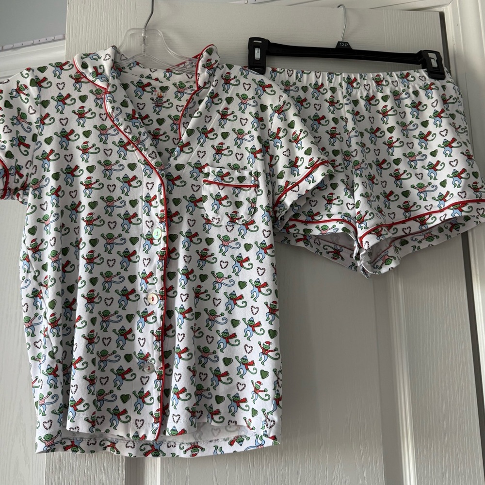 Roller Rabbit Christmas Monkey Pajama Set